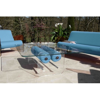 Handmade MW Design Table in Glass Made in France. By Olivier Santini. Handmade MW Design Table in Glass Made in France. By Olivier Santini.