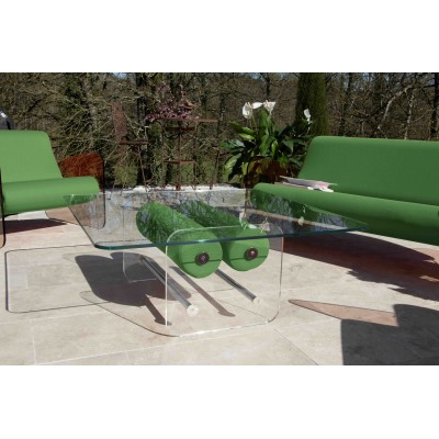 Handgemachter MW Design Tisch aus Glas in Frankreich. Von Olivier Santini. Handgemachter MW Design Tisch aus Glas in Frankreich. Von Olivier Santini.