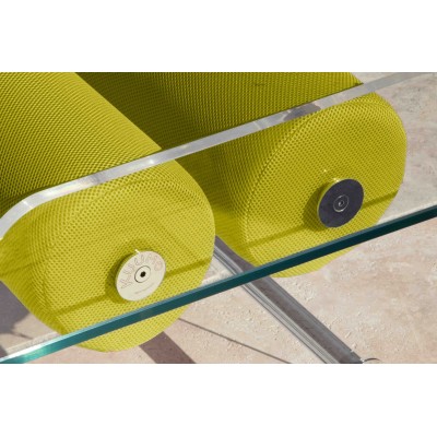 Handgemachter MW Design Tisch aus Glas in Frankreich. Von Olivier Santini.