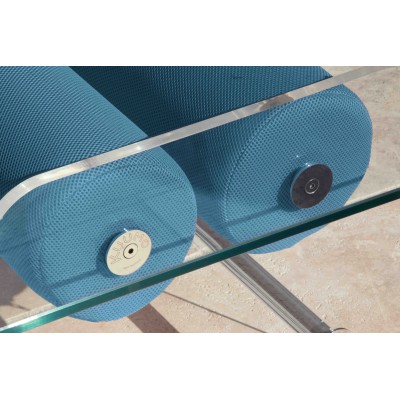 Handgemachter MW Design Tisch aus Glas in Frankreich. Von Olivier Santini.
