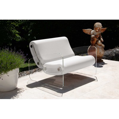 Fauteuil XL design MW03 en verre acrylique - Assise en mousse - Fait main en France.