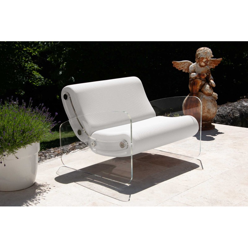 Fauteuil XL design MW03 en verre acrylique - Assise en mousse - Fait main en France.