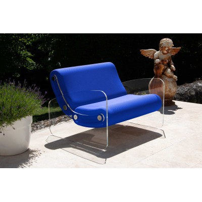 Fauteuil XL design MW03 en verre acrylique - Assise en mousse - Fait main en France. Fauteuil XL design MW03 en verre acrylique - Assise en mousse - Fait main en France.