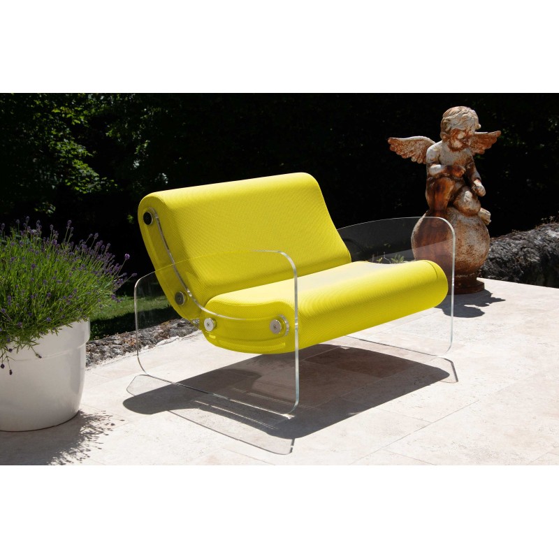Fauteuil XL design MW03 en verre acrylique - Assise en mousse - Fait main en France. Fauteuil XL design MW03 en verre acrylique - Assise en mousse - Fait main en France.