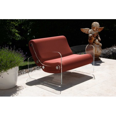 Fauteuil XL design MW03 en verre acrylique - Assise en mousse - Fait main en France. Fauteuil XL design MW03 en verre acrylique - Assise en mousse - Fait main en France.
