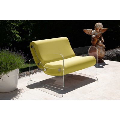 Fauteuil XL design MW03 en verre acrylique - Assise en mousse - Fait main en France. Fauteuil XL design MW03 en verre acrylique - Assise en mousse - Fait main en France.
