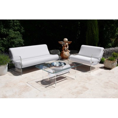Fauteuil XL design MW03 en verre acrylique - Assise en mousse - Fait main en France.