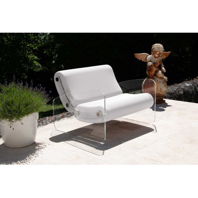 Fauteuil XL design MW03 en verre acrylique - Assise en mousse - Fait main en France.