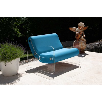 Fauteuil XL design MW03 en verre acrylique - Assise en mousse - Fait main en France. Fauteuil XL design MW03 en verre acrylique - Assise en mousse - Fait main en France.