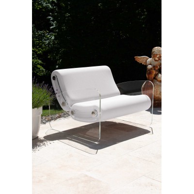 Fauteuil XL design MW03 en verre acrylique - Assise en mousse - Fait main en France.