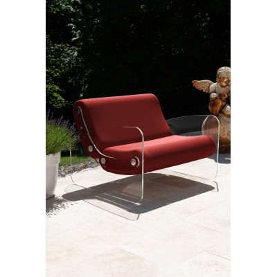 Fauteuil XL design MW03 en verre acrylique - Assise en mousse - Fait main en France. Fauteuil XL design MW03 en verre acrylique - Assise en mousse - Fait main en France.