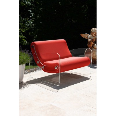 Fauteuil XL design MW03 en verre acrylique - Assise en mousse - Fait main en France. Fauteuil XL design MW03 en verre acrylique - Assise en mousse - Fait main en France.