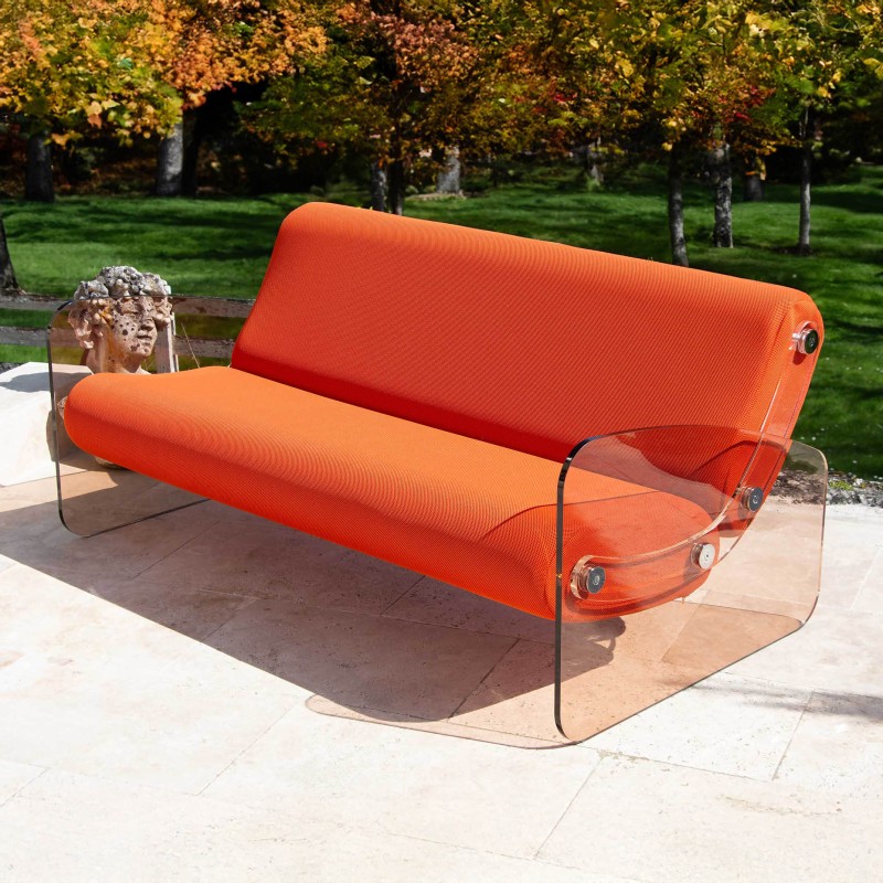 Designer-Sofa MW01 aus bronzefarbenem Acrylglas - Schaumstoffsitz - Handgefertigt in Frankreich. Designer-Sofa MW01 aus bronzefarbenem Acrylglas - Schaumstoffsitz - Handgefertigt in Frankreich.