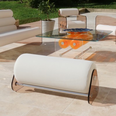 Banc design MM06 en verre acrylique - Fait main en France. Banc design MM06 en verre acrylique - Fait main en France.