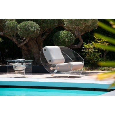 Fauteuil design MW07 en verre acrylique - Assise en mousse - Fait main en France.