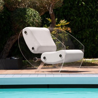 Designer-Sessel MW07 aus Acrylglas - Schaumstoffsitz - Handgefertigt in Frankreich.