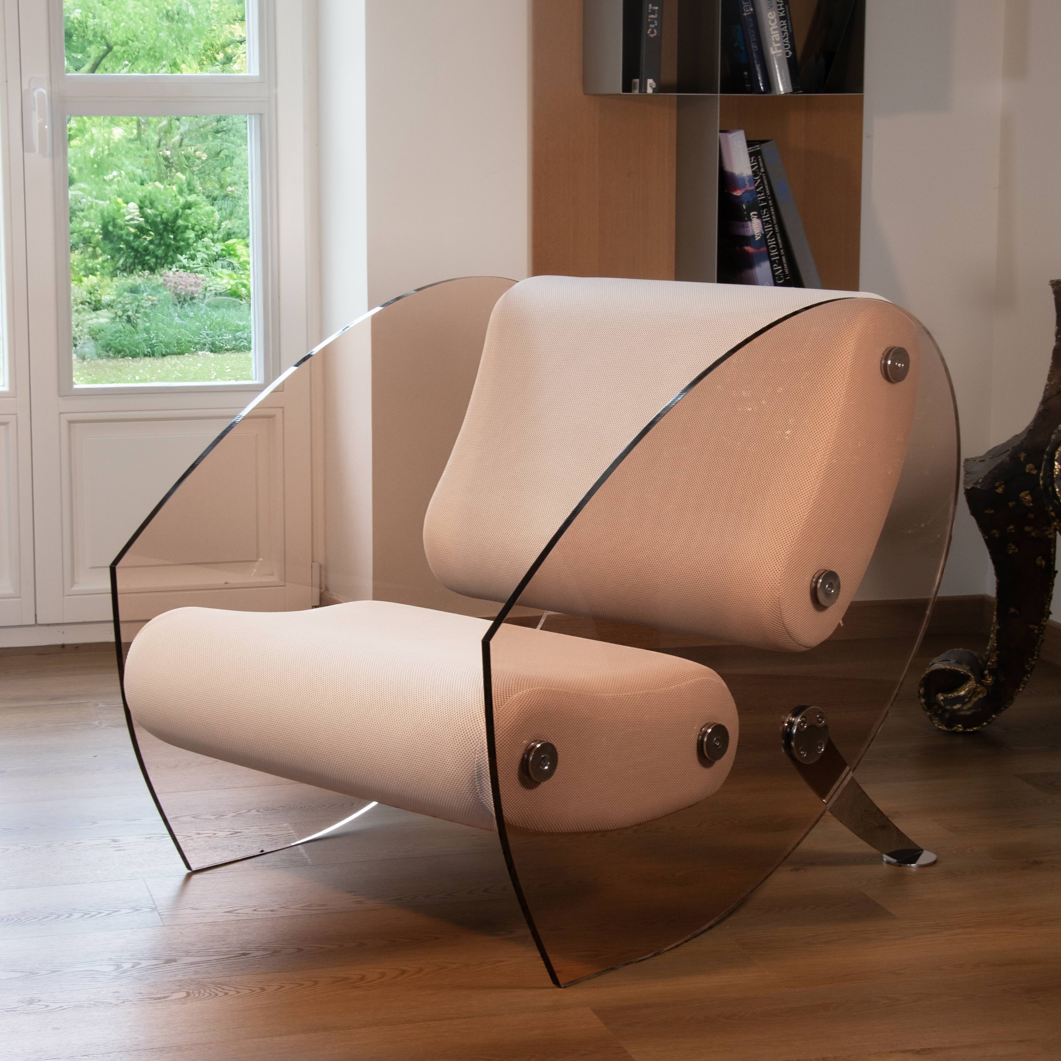 Design armchair MW07 – Cast bronze PMMA panels, foam seat