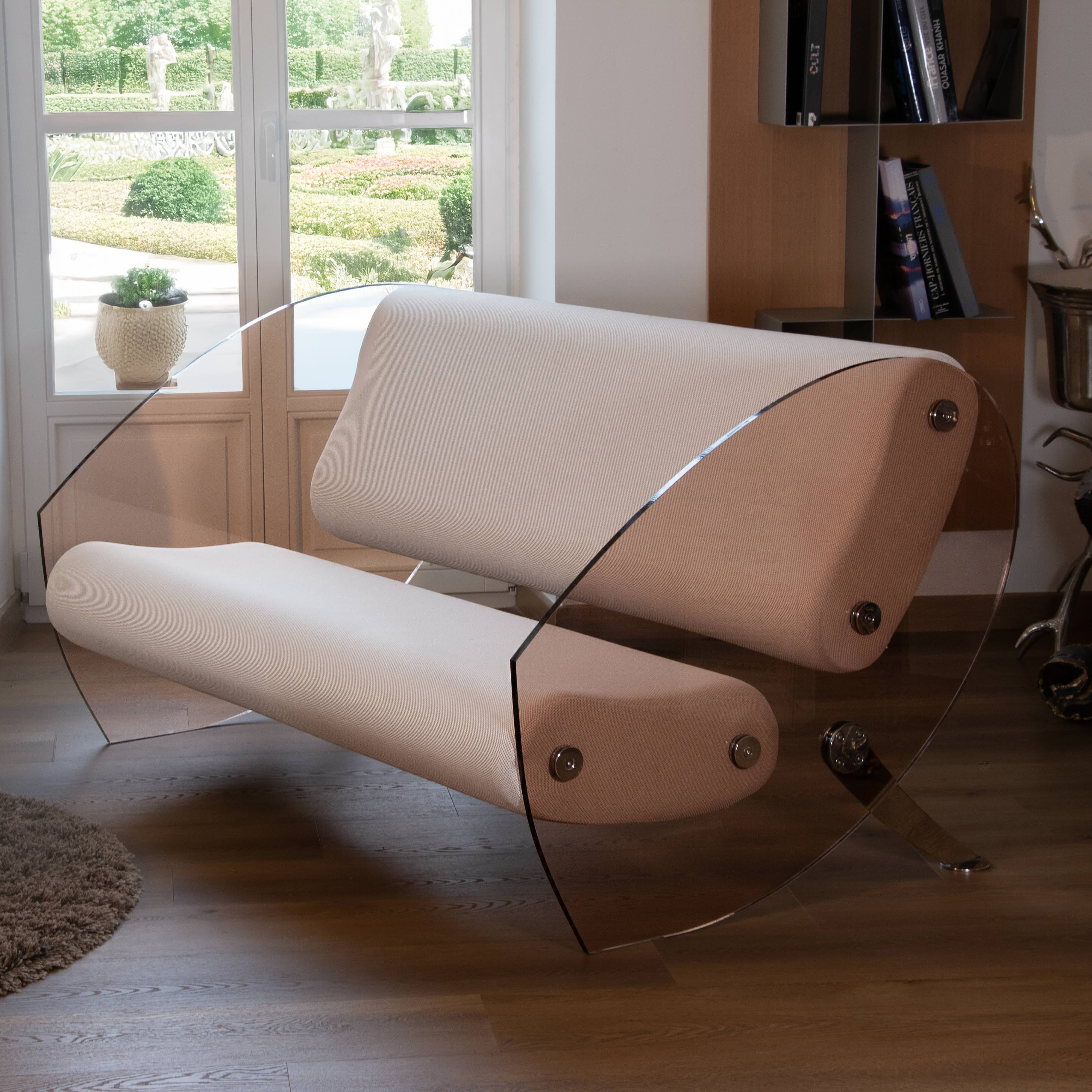 Design sofa MW07 – Cast bronze PMMA panels, foam seat