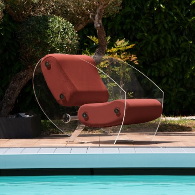 Designer-Sessel MW07 aus Acrylglas - Schaumstoffsitz - Handgefertigt in Frankreich.