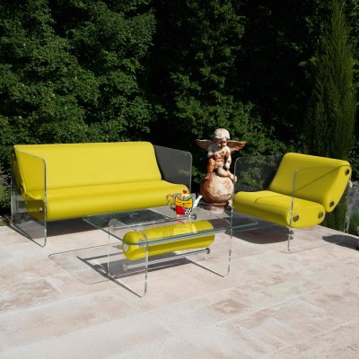 Designer-Sofa MW08 aus Acrylglas - Schaumstoffsitz - Handgefertigt in Frankreich. Designer-Sofa MW08 aus Acrylglas - Schaumstoffsitz - Handgefertigt in Frankreich.
