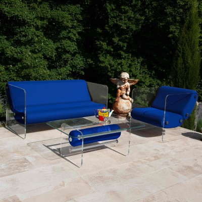 Fauteuil design XL MW08 en verre acrylique - Assise en mousse - Fait main en France. Fauteuil design XL MW08 en verre acrylique - Assise en mousse - Fait main en France.