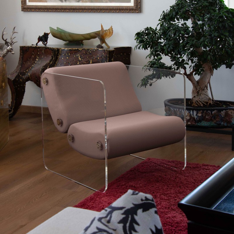 Designer-Sessel MW08 aus Acrylglas - Schaumstoffsitz - Handgefertigt in Frankreich.