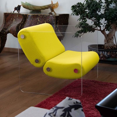 Designer-Sessel MW08 aus Acrylglas - Schaumstoffsitz - Handgefertigt in Frankreich.
