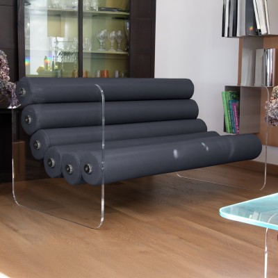MW02 design sofa in acrylic glass - Soshagro seat - Handmade in France. MW02 design sofa in acrylic glass - Soshagro seat - Handmade in France.