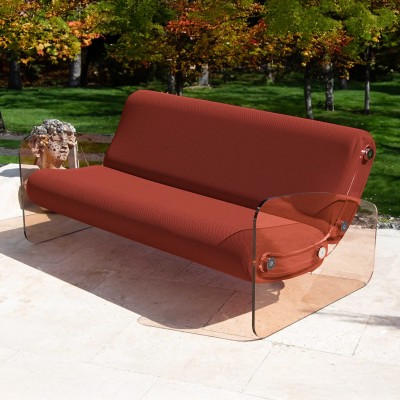 Designer-Sofa MW01 aus bronzefarbenem Acrylglas - Schaumstoffsitz - Handgefertigt in Frankreich. Designer-Sofa MW01 aus bronzefarbenem Acrylglas - Schaumstoffsitz - Handgefertigt in Frankreich.