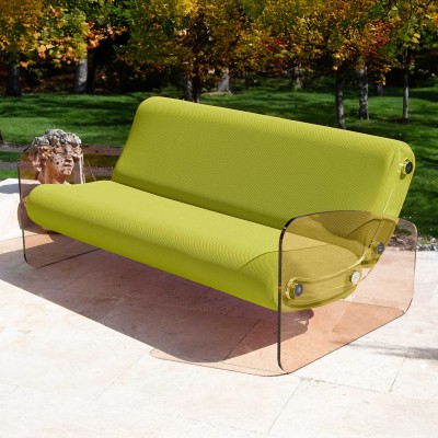 Designer-Sofa MW01 aus bronzefarbenem Acrylglas - Schaumstoffsitz - Handgefertigt in Frankreich. Designer-Sofa MW01 aus bronzefarbenem Acrylglas - Schaumstoffsitz - Handgefertigt in Frankreich.