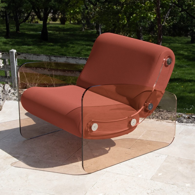 Designer-Sessel MW03 aus bronzefarbenem Acrylglas - Schaumstoffsitz - Handgefertigt in Frankreich. Designer-Sessel MW03 aus bronzefarbenem Acrylglas - Schaumstoffsitz - Handgefertigt in Frankreich.