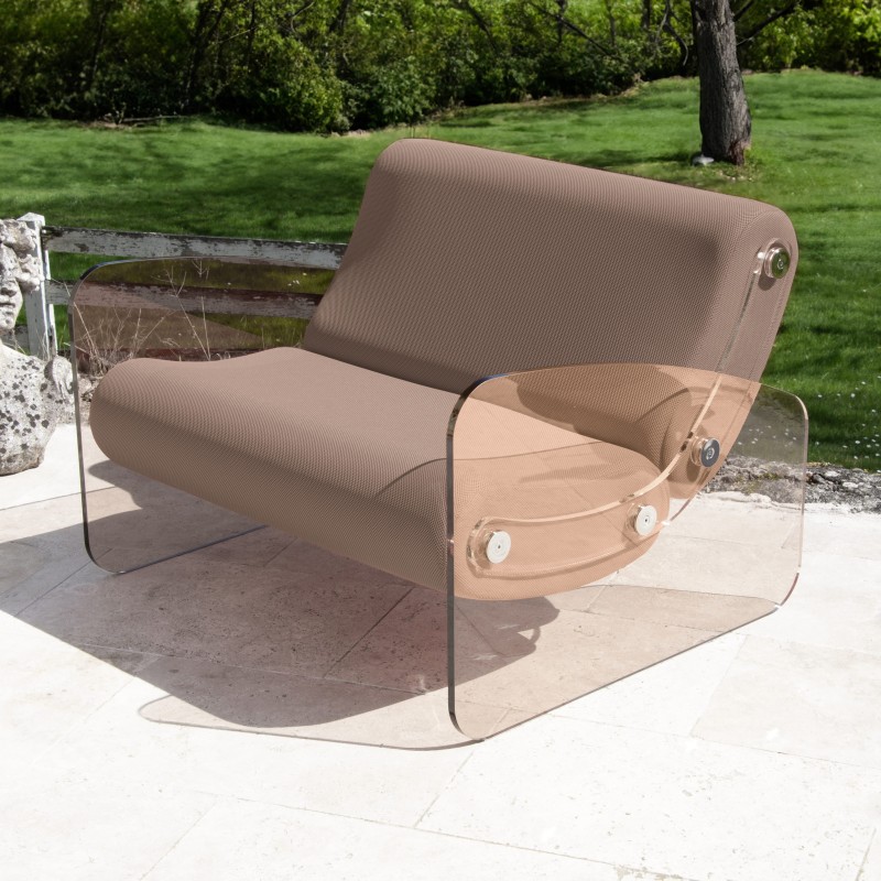 Designer-Sessel MW03 aus bronzefarbenem Acrylglas - Schaumstoffsitz - Handgefertigt in Frankreich. Designer-Sessel MW03 aus bronzefarbenem Acrylglas - Schaumstoffsitz - Handgefertigt in Frankreich.