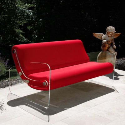 Designer-Sofa MW01 aus Acrylglas - Schaumstoffsitz - Handgefertigt in Frankreich. Designer-Sofa MW01 aus Acrylglas - Schaumstoffsitz - Handgefertigt in Frankreich.