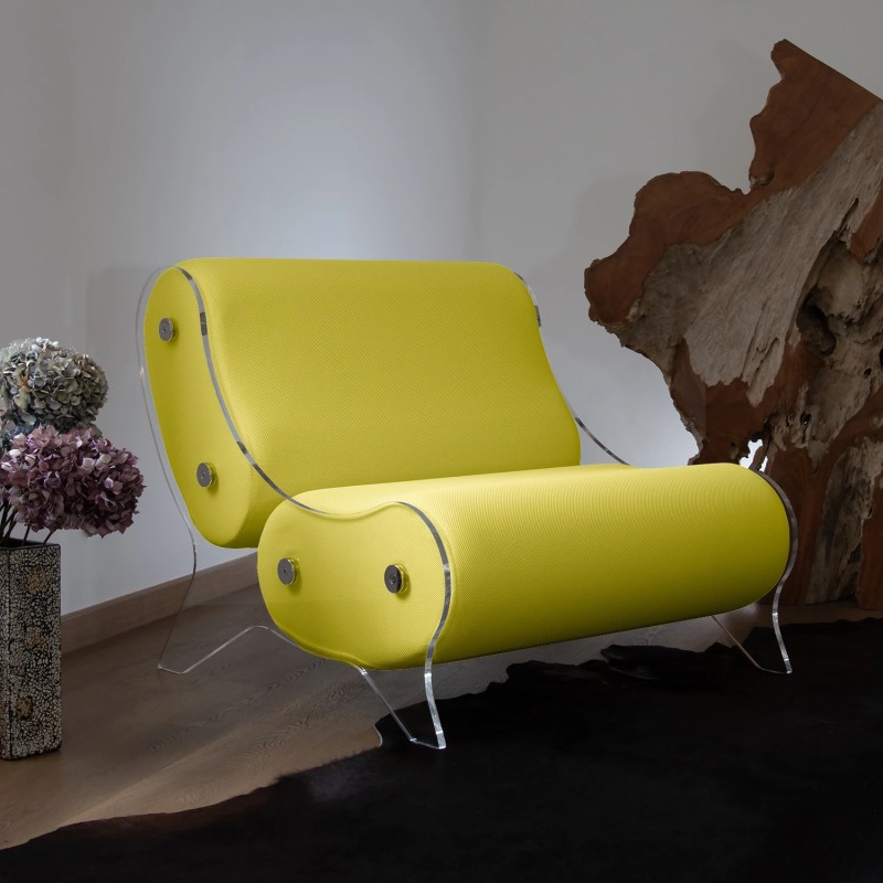 Design armchair MW06 – Cast PMMA panels, foam seat