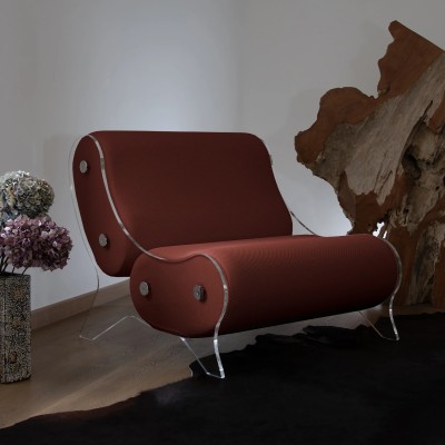 Design Sessel MW06 – Wände aus gegossenem PMMA, Sitz aus Schaumstoff