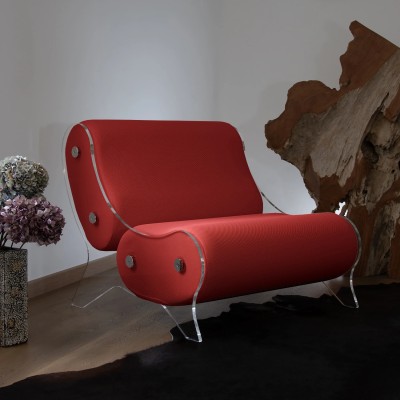 Design Sessel MW06 – Wände aus gegossenem PMMA, Sitz aus Schaumstoff