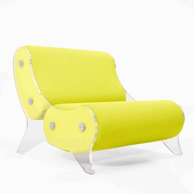 Fauteuil design MW06 – Parois en PMMA coulé, assise en mousse