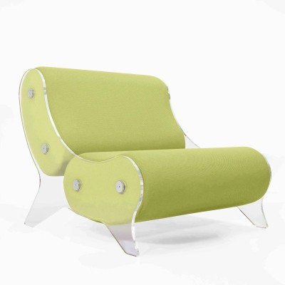 Fauteuil design MW06 – Parois en PMMA coulé, assise en mousse