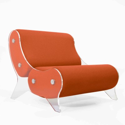 Design armchair MW06 – Cast PMMA panels, foam seat
