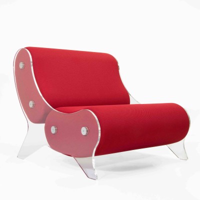 Design Sessel MW06 – Wände aus gegossenem PMMA, Sitz aus Schaumstoff