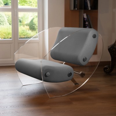 Design-Sessel MW07 aus PMMA oder gehärtetem Glas – Schaumsitz – Handgefertigt in Frankreich.