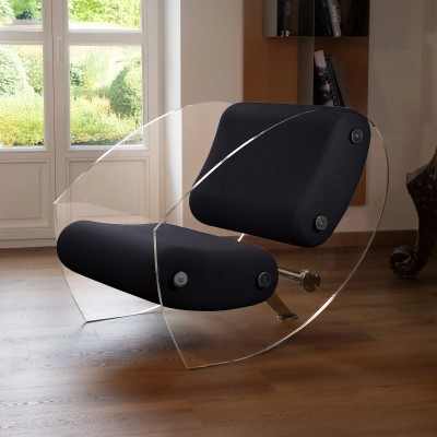 Design-Sessel MW07 aus PMMA oder gehärtetem Glas – Schaumsitz – Handgefertigt in Frankreich.