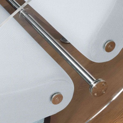 MW07 designer armchair in PMMA or tempered glass – Foam seat – Handmade in France.