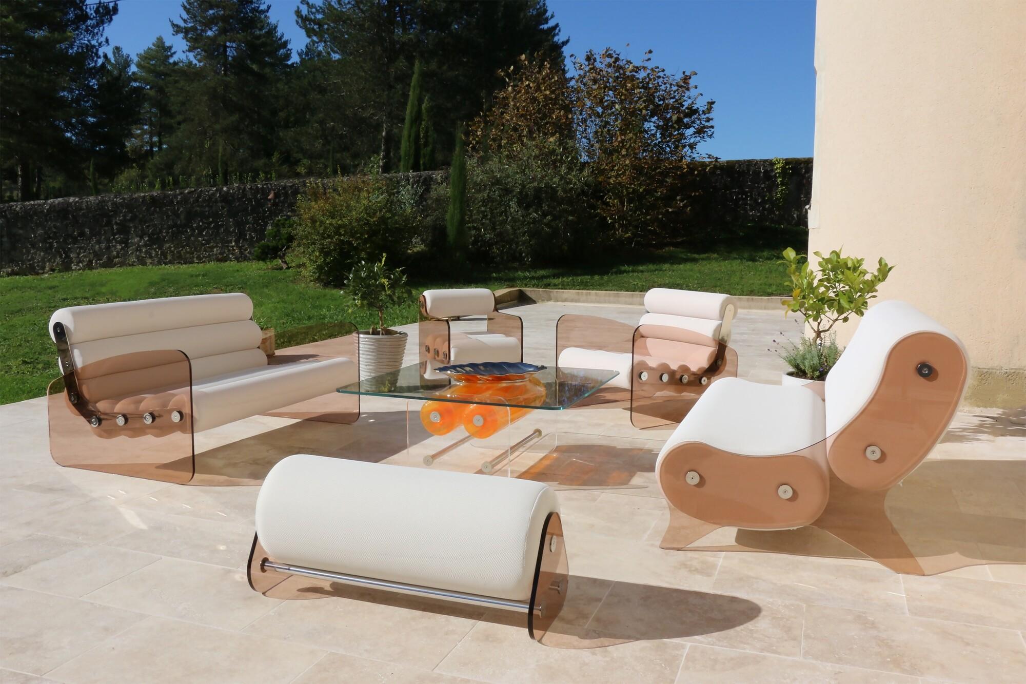 Banc design MM06 en PMMA - Fait main en France.