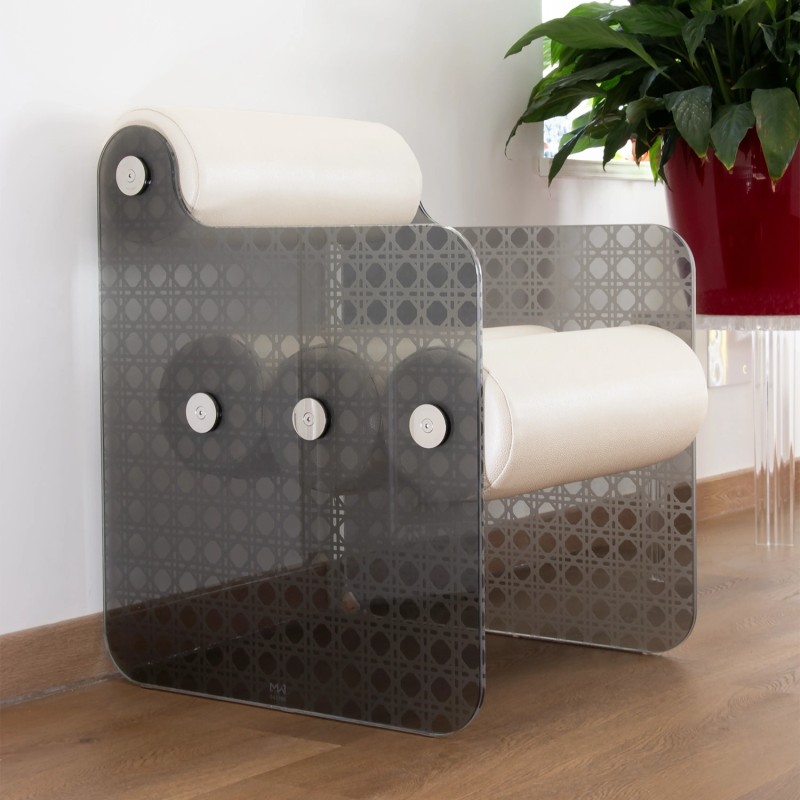 Chaise MW04 "Cannage" - Assise en mousse - verre.