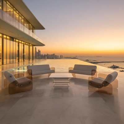 MW03 Design XL armchair - Foam Seat - Bronze acrylic glass