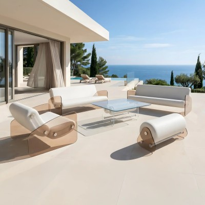 MW03 Design sofa - Foam Seat - Bronze acrylic glass