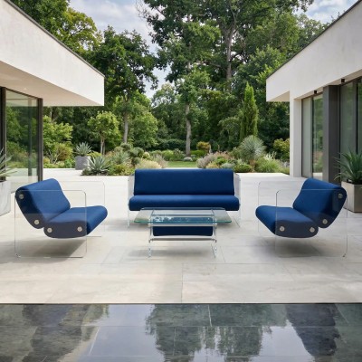 Designer-Sofa MW08 aus Acrylglas - Schaumstoffsitz - Handgefertigt in Frankreich.