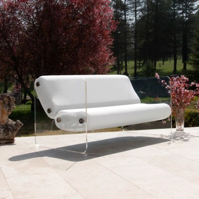 Designer-Sofa MW08 aus Acrylglas - Schaumstoffsitz - Handgefertigt in Frankreich.