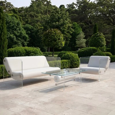 Fauteuil design MW08 en verre acrylique - Assise en mousse - Fait main en France.